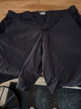 Under Armour Men's Black Flat-Front Performance Shorts